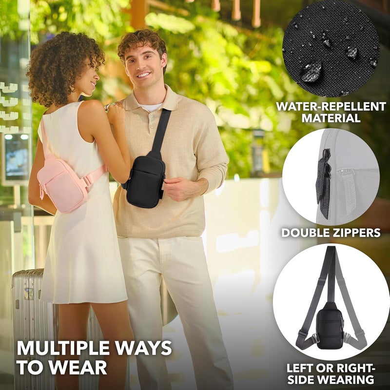 Trailoom Mini Sling Bag Crossbody Fanny Pack Men & Women - Switchable Strap, RFID Blocking, Water-Repellent, Hidden Pocket - Image 4